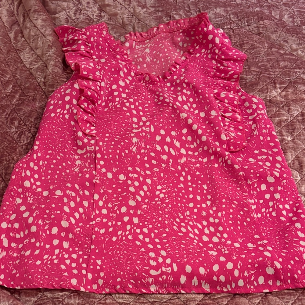 Pink Ruffle womens top